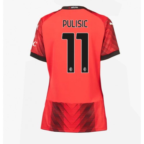 Dámy Fotbalový dres AC Milan Christian Pulisic #11 2023-24 Domácí Krátký Rukáv